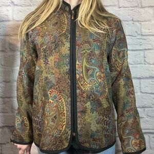Vintage brocade tapestry woven paisley jacket